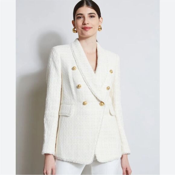 Jason Wu Jackets & Blazers - NWT Jason Wu ivory cream tweed blazer small s gold buttons